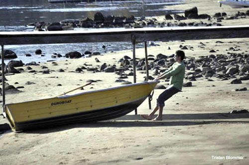 Adam boating at Tahoe