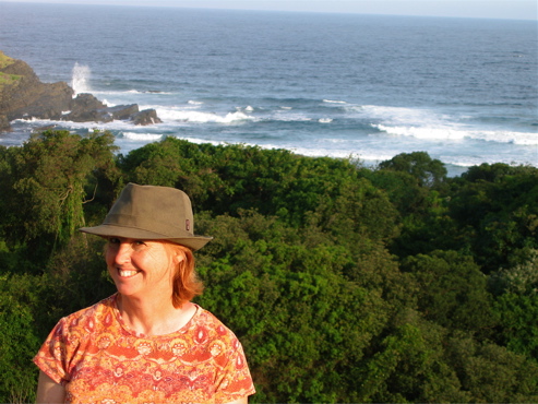 The guys fished off the rocks while I watched whales out in the bay.