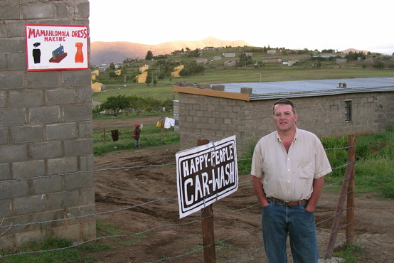 The Happy People car wash in Thaba Tseka