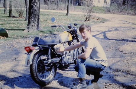 Tim doing his favorite thing. Washing his motorcycle. This must be around 1969 or early 1970's. I believe this is the first house we lived in when we moved to Barrington, Ill.