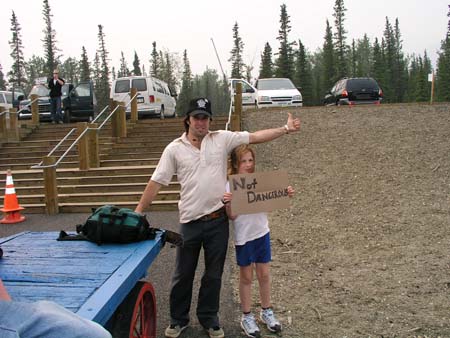 Andy & Kelly practicing hitchhiking