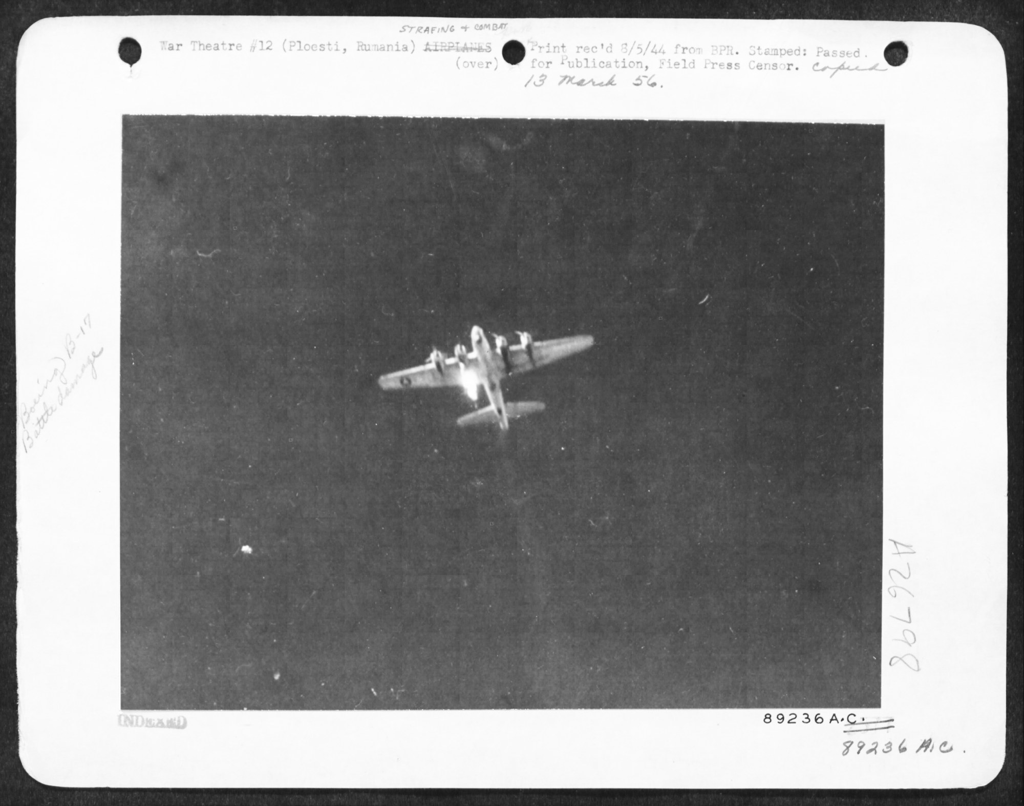 Actual Photograph of Fred's Plane - see discription