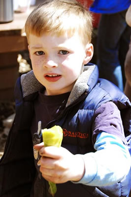 Henry_with_skunk_cabbage_fs