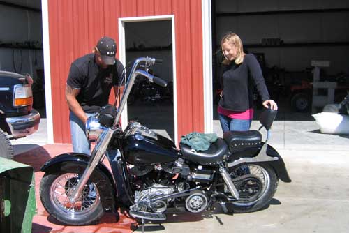 Nephew Aaron and his wife Renae getting ready to ride.