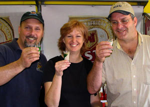 the 3 of us celebrating our first day in Africa with a Springbok, which is a S.A. Christmas drink made with mint liqueur and Baileys Irish Cream.