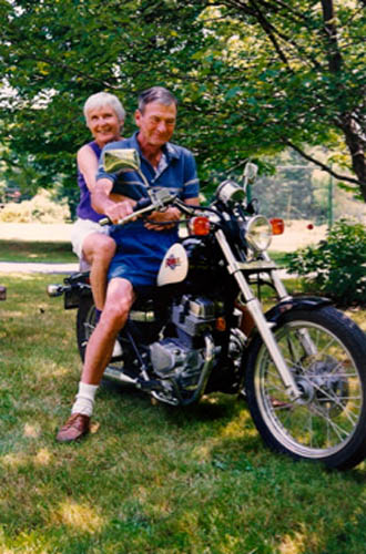 Gene & Jeanne Henry - Honda Rebel. Dad's bought this bike with the help of Patrick and he had a lot of fun with it. It's legacy is that it has been the entry level bike for a number of us.