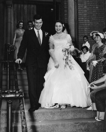 Bride & Groom Outside Church