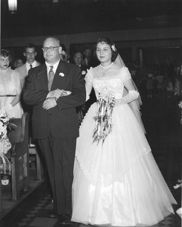 Bride and Father down the aisle