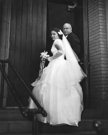 Bride and Father entering the Church