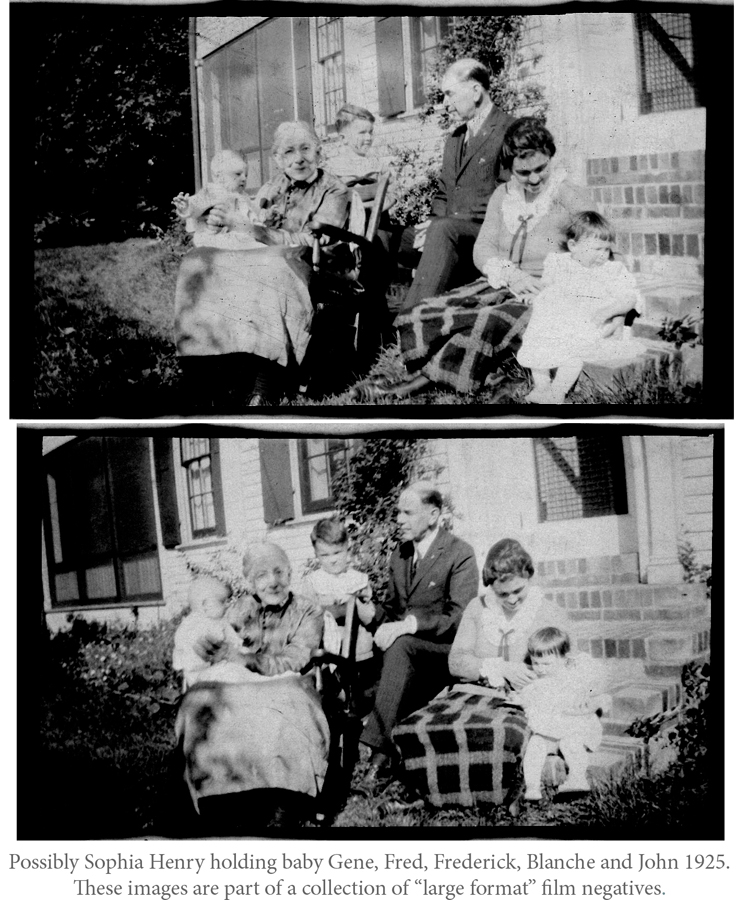 1925 Four Generations Possibly Sophia Henry holding baby Gene, Fred, Frederick, Blanche and John