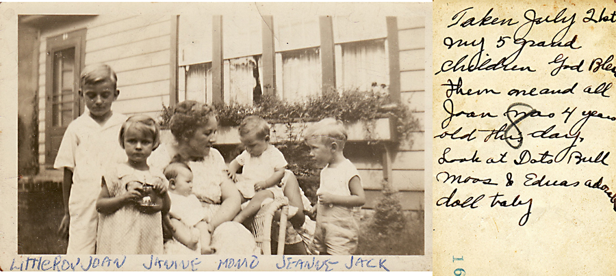 First cousins Little Roy, Joan, Janine, Momo (Grandmother, maternal), Jeanne, brother Jack.