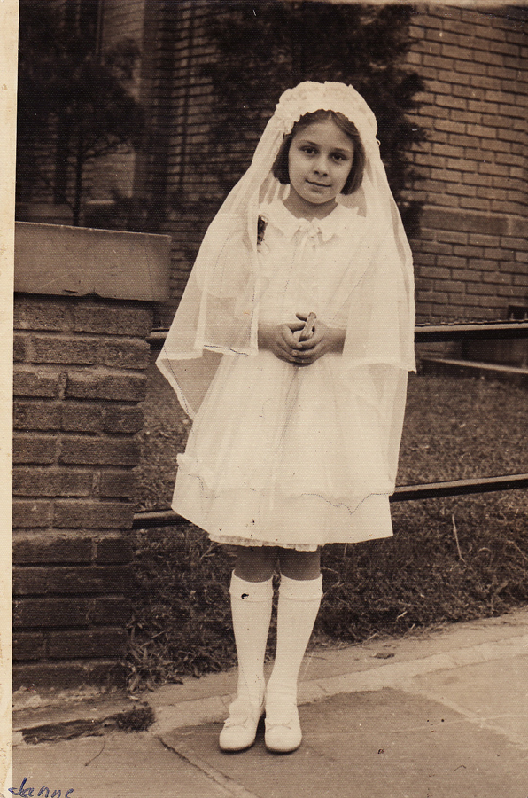 Jeanne at First Communion. Second Grade.