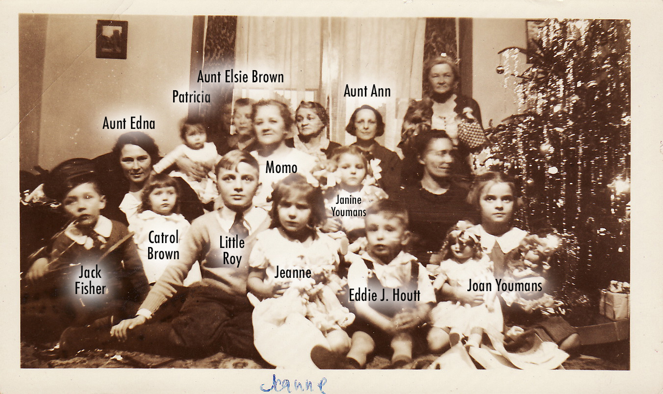 Jeanne surrounded by Aunt's and cousins.