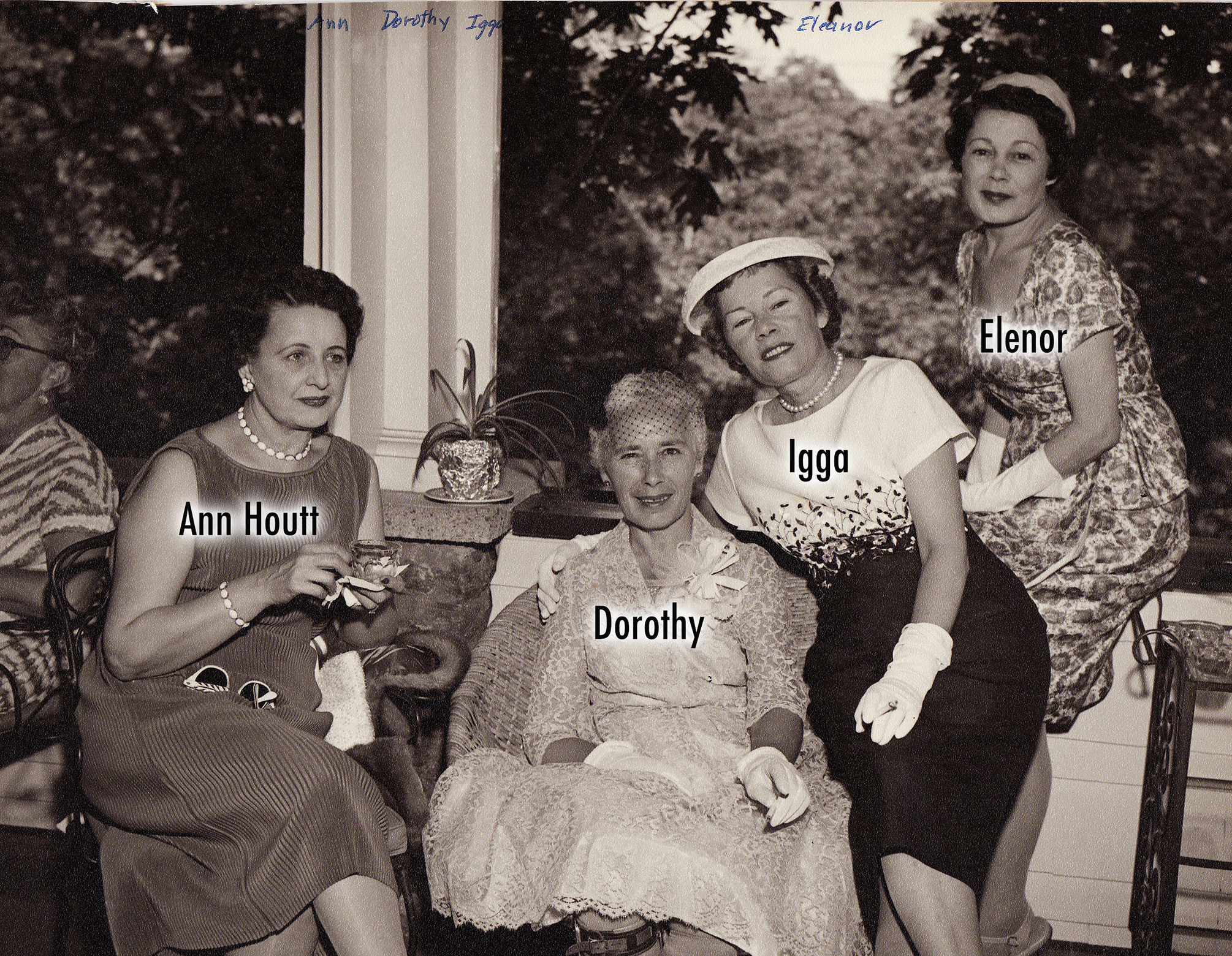 This is probably Jim & Bobby's wedding reception on the porch at the Overlook Rd. house.