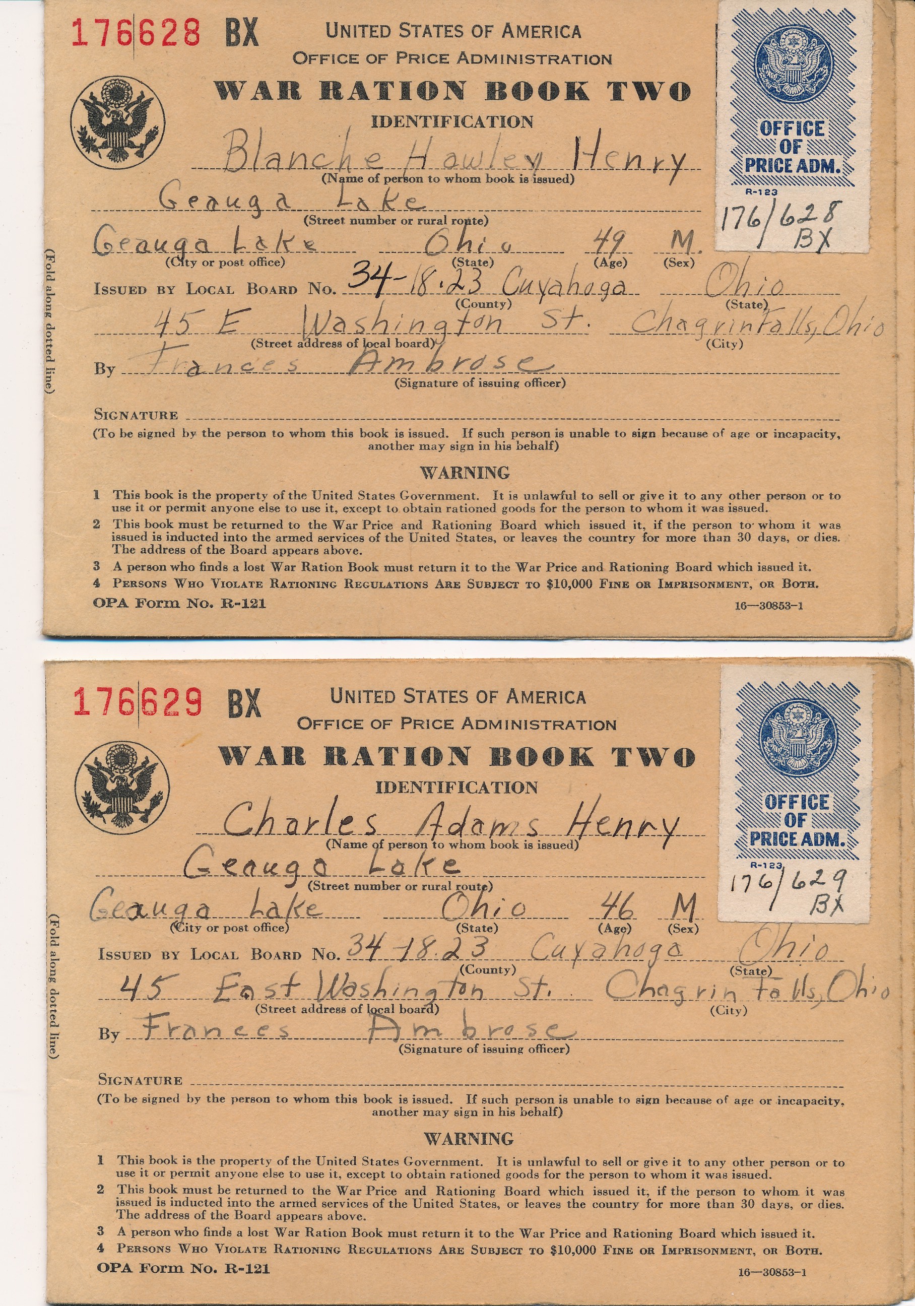 Chuck & Blanche's War Ration books