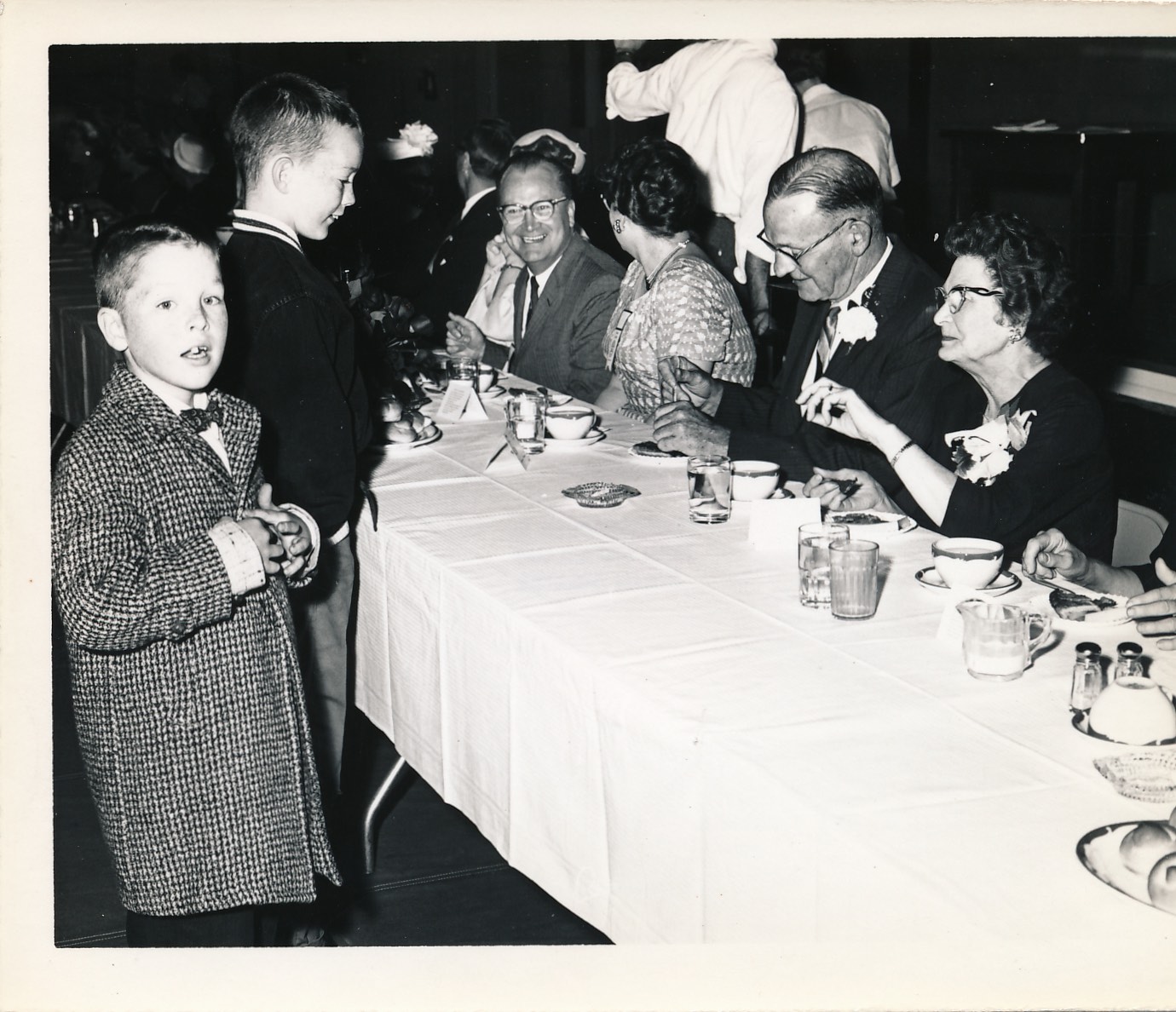 With his family and over 500 attendees at the dinner.