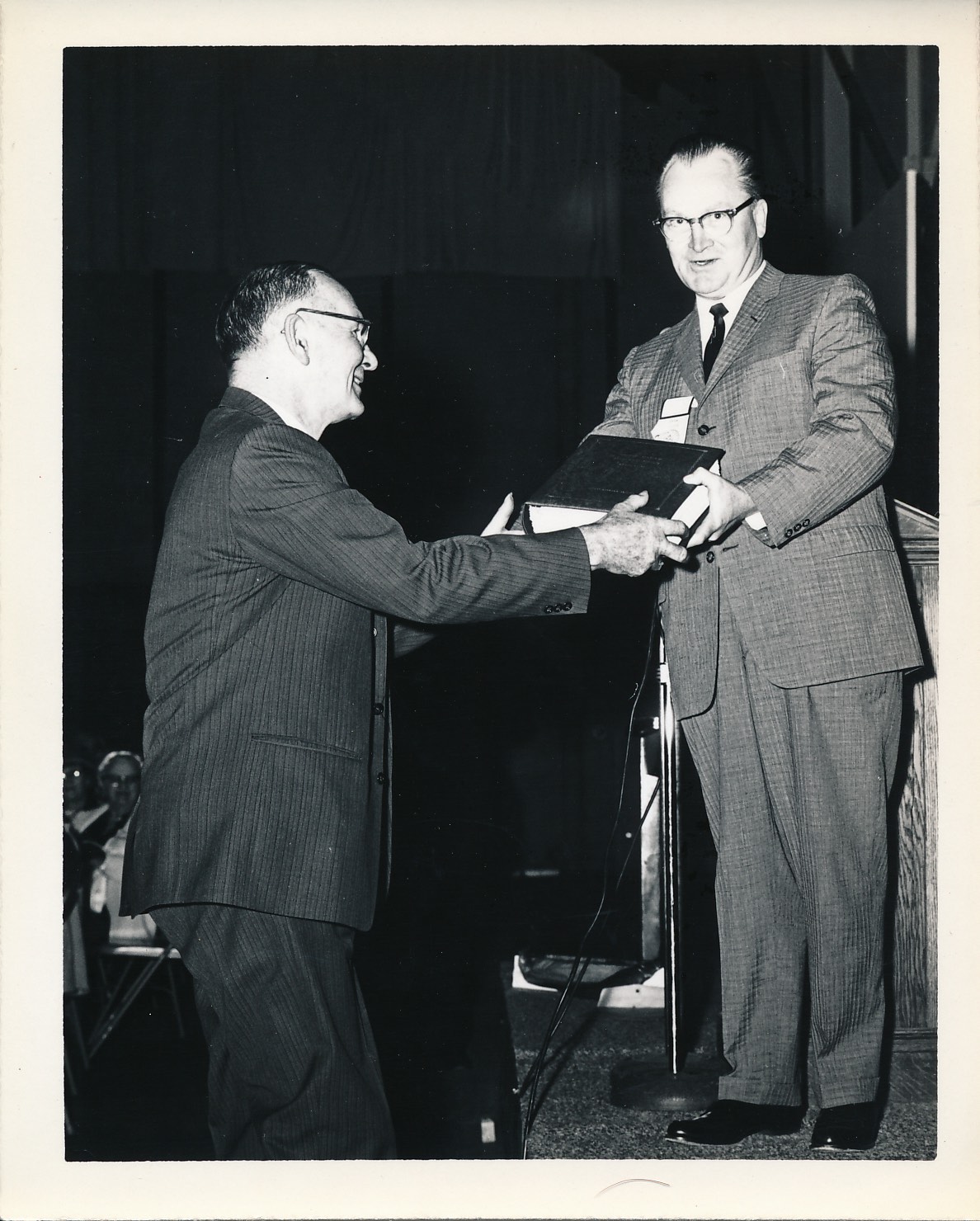 Chuck receiving his Memory Book