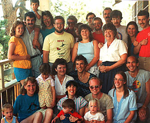 Pretty much the same group -July 1987 (Adam is on Chip's shoulders, Kim is under the belt)