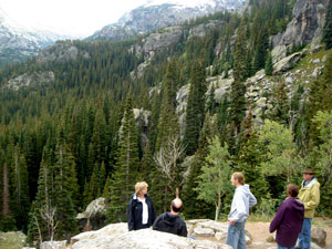 Hiking in Rocky Mountain National Park in rain and snow