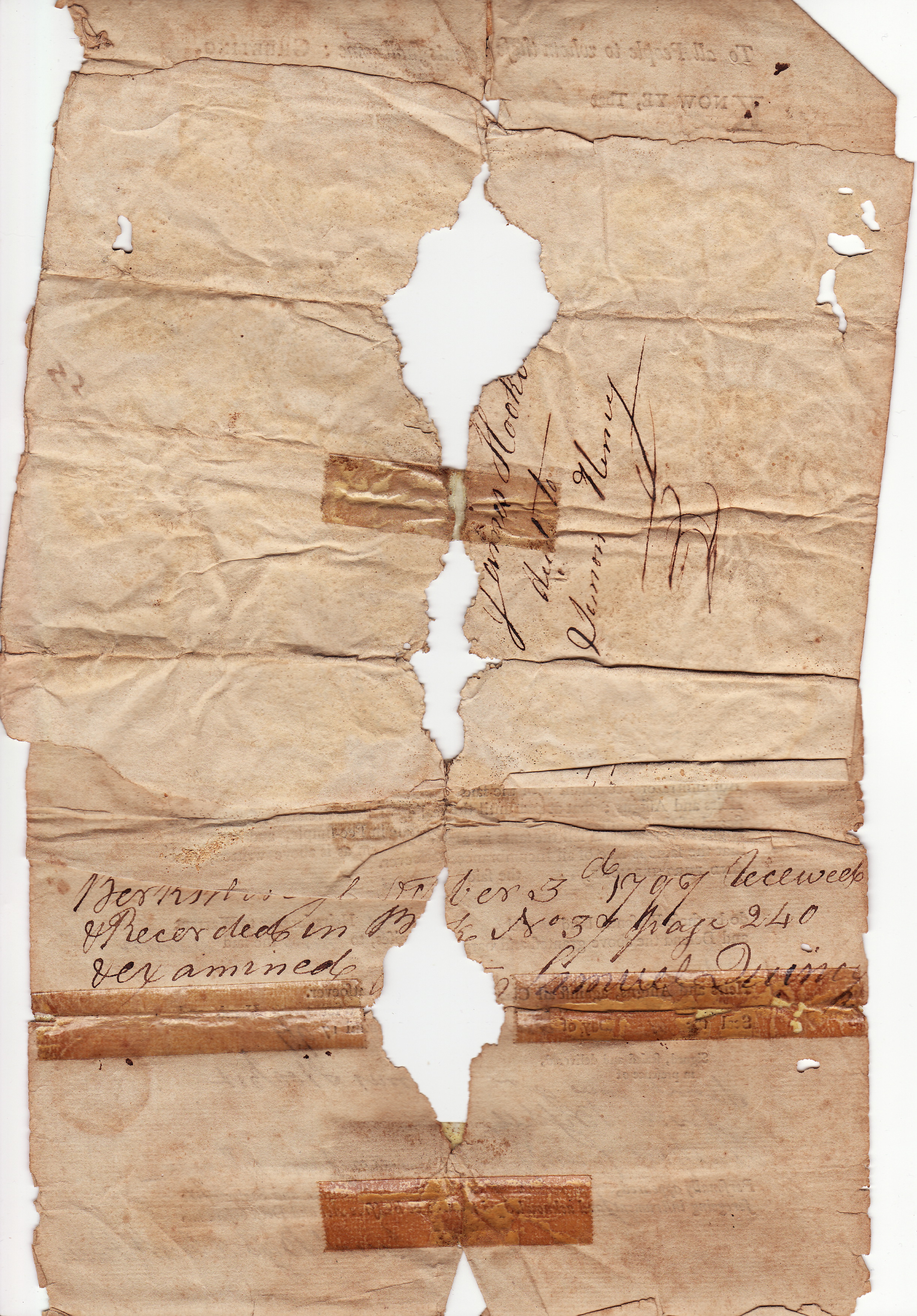 Back of the Simon Henry deed