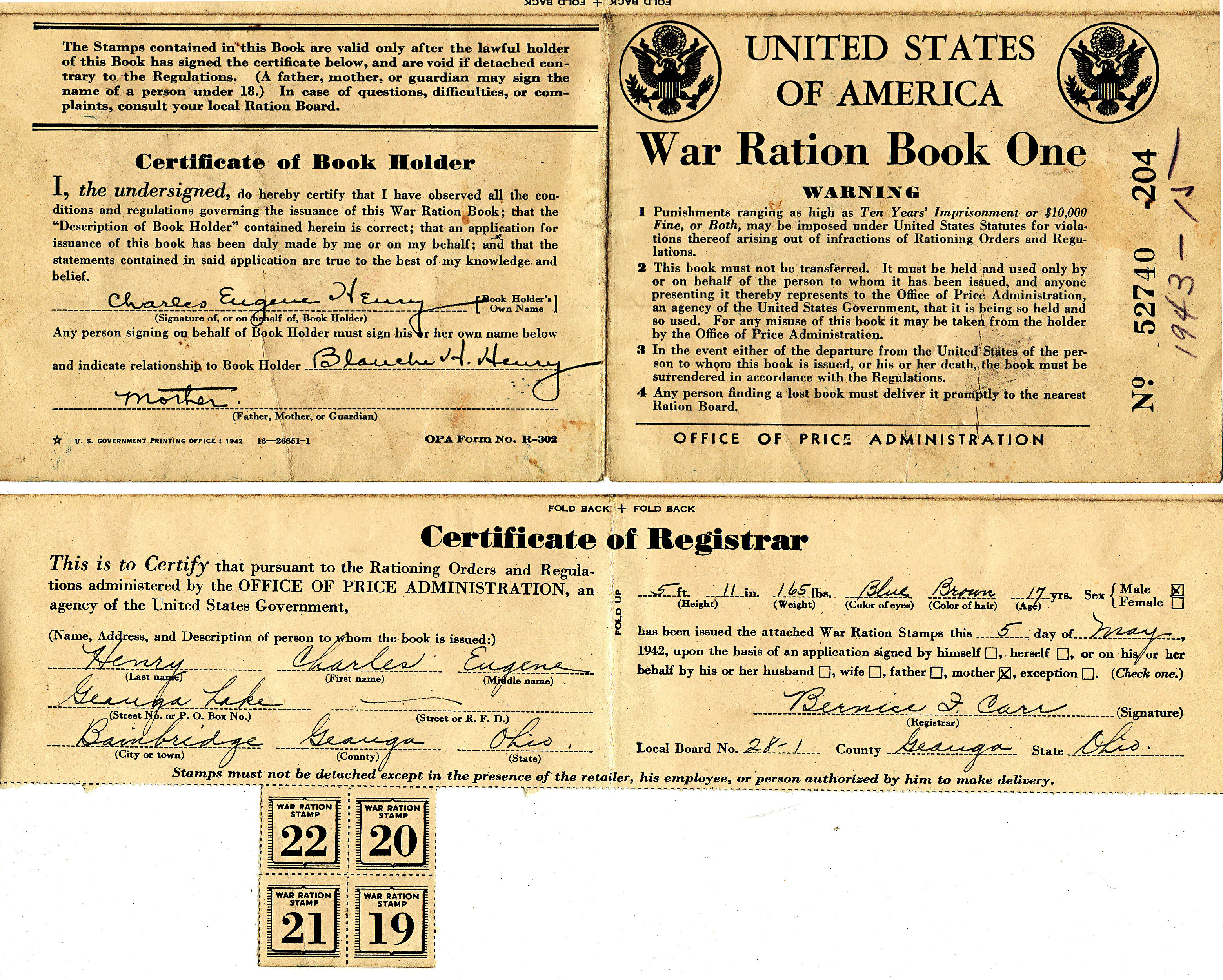 Another example of a WWII War Ration Book