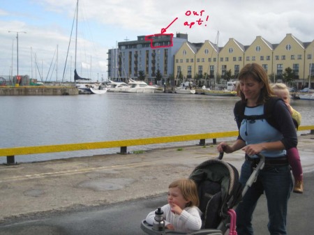 You can see our apartment building (red circle)