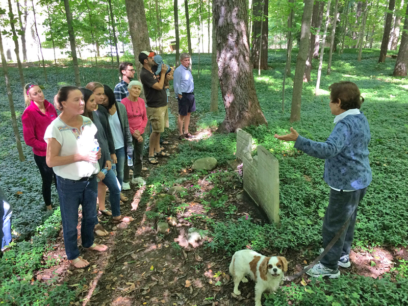 Joan Demirjian giving us a tour of the Southwest Burying Ground